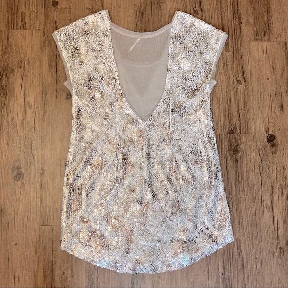 Free People Midnight Dreamer Sequin Mesh Mini Dress - Picture 6 of 11